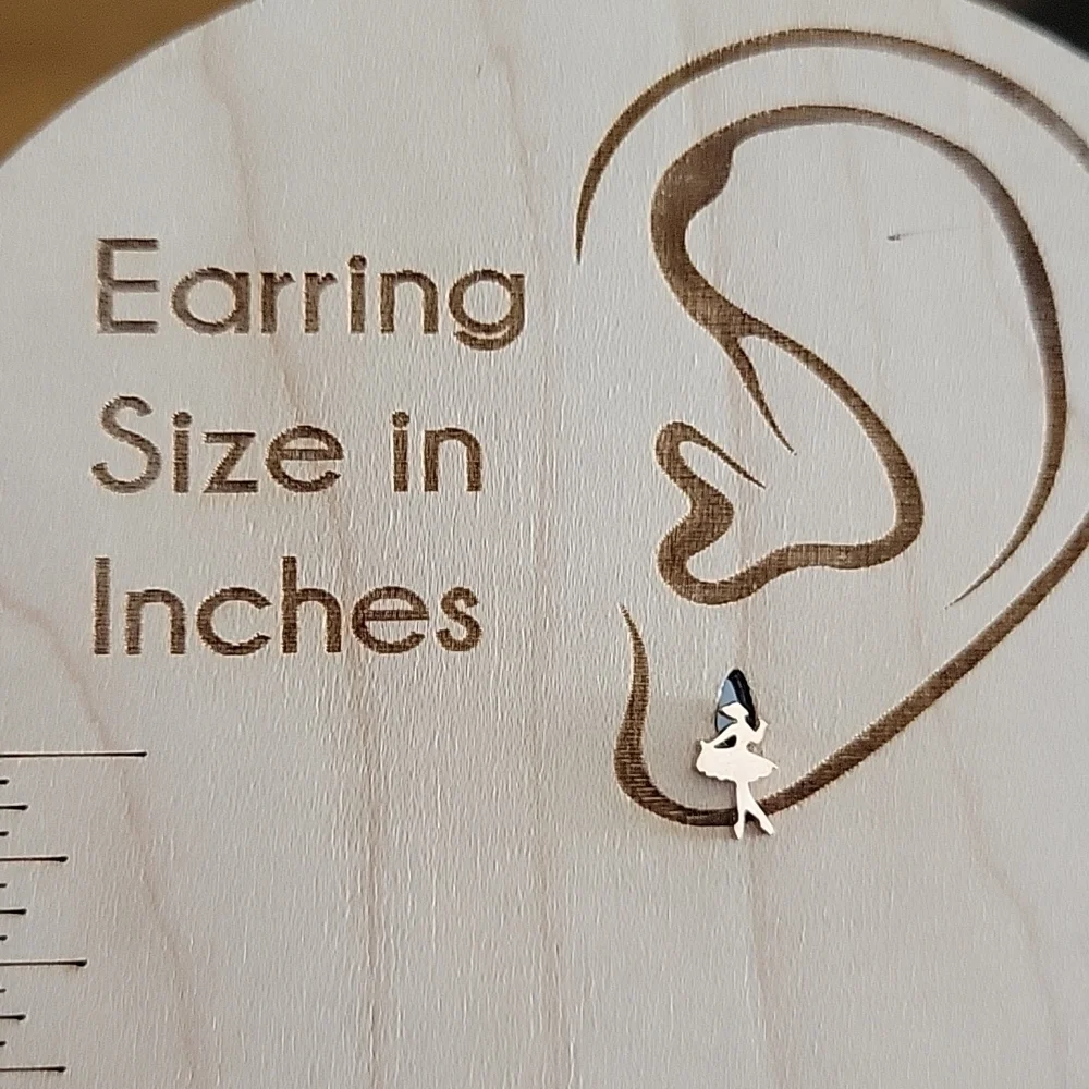 Tiny Ballerina Stud Earrings, choice of color